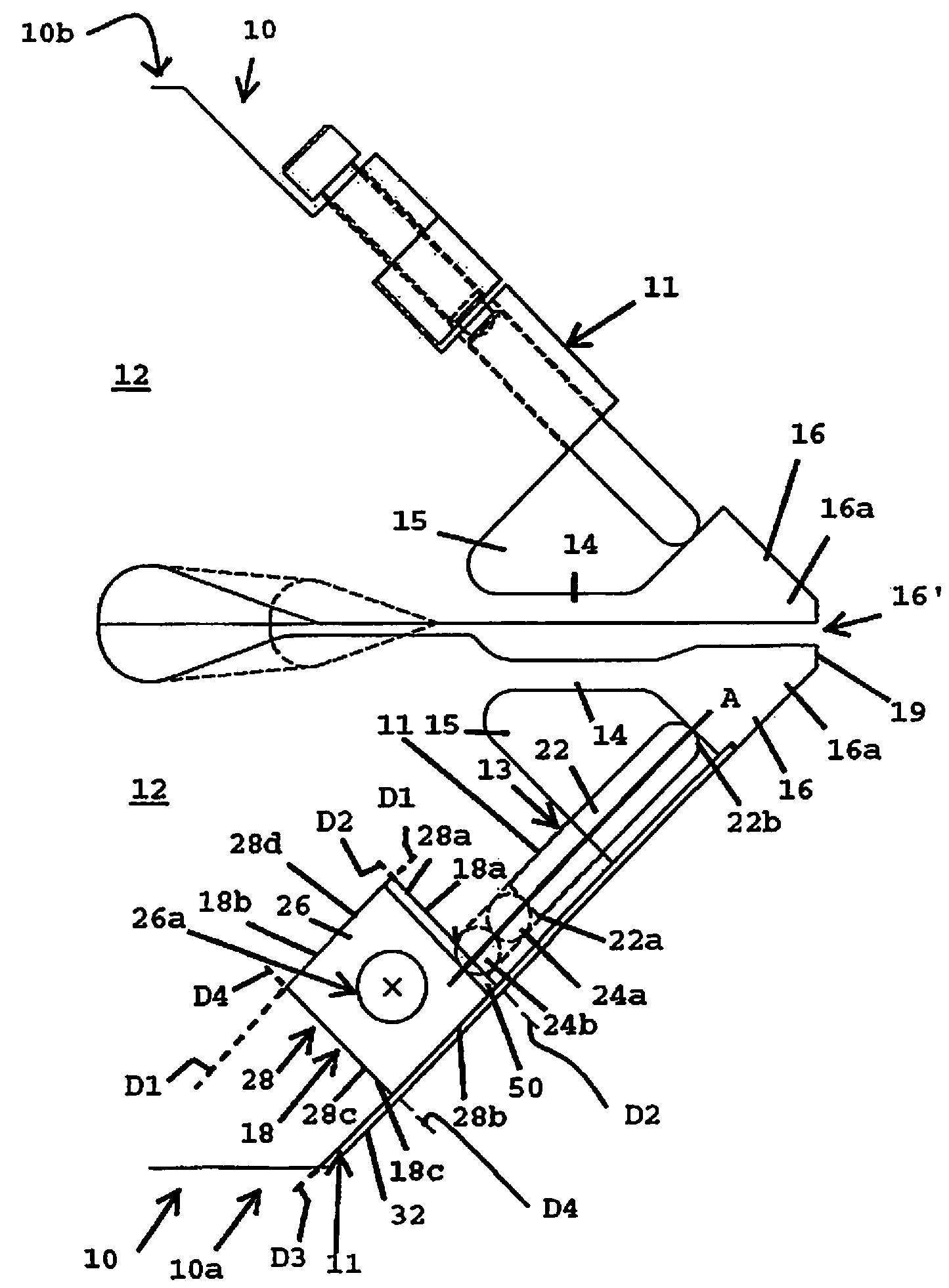 Lip adjustment push system