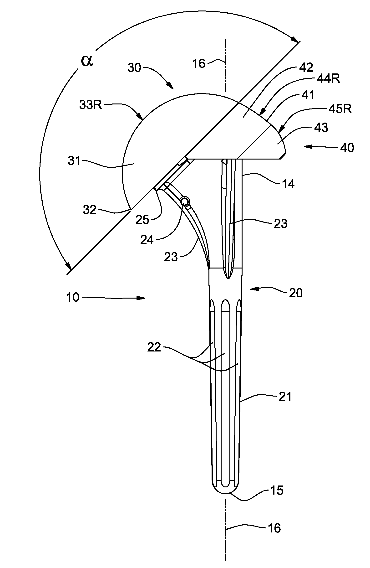Humeral head augment device and method for use in a shoulder prosthesis