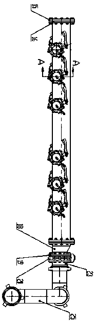 Flange type fracturing combination manifold device with damping device