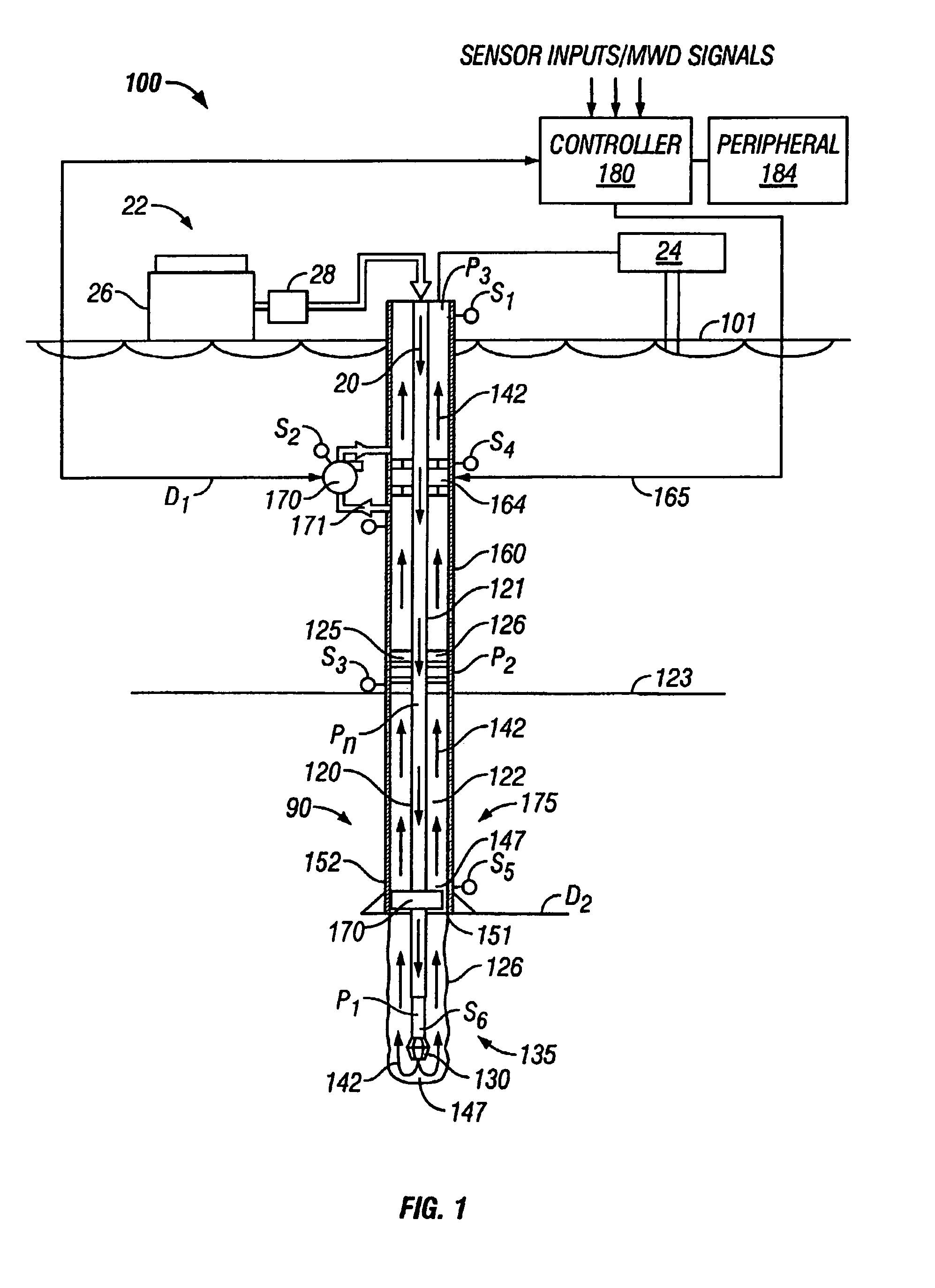 Drilling system and method for controlling equivalent circulating density during drilling of wellbores