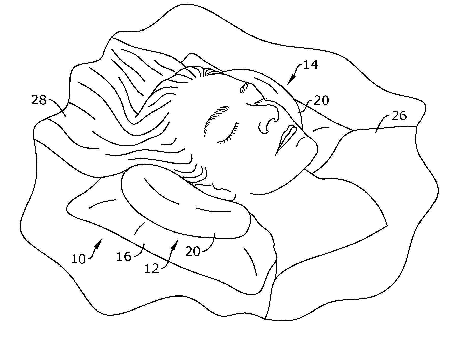 Supportive head cradle pillow to aid in back sleeping and protect facial skin