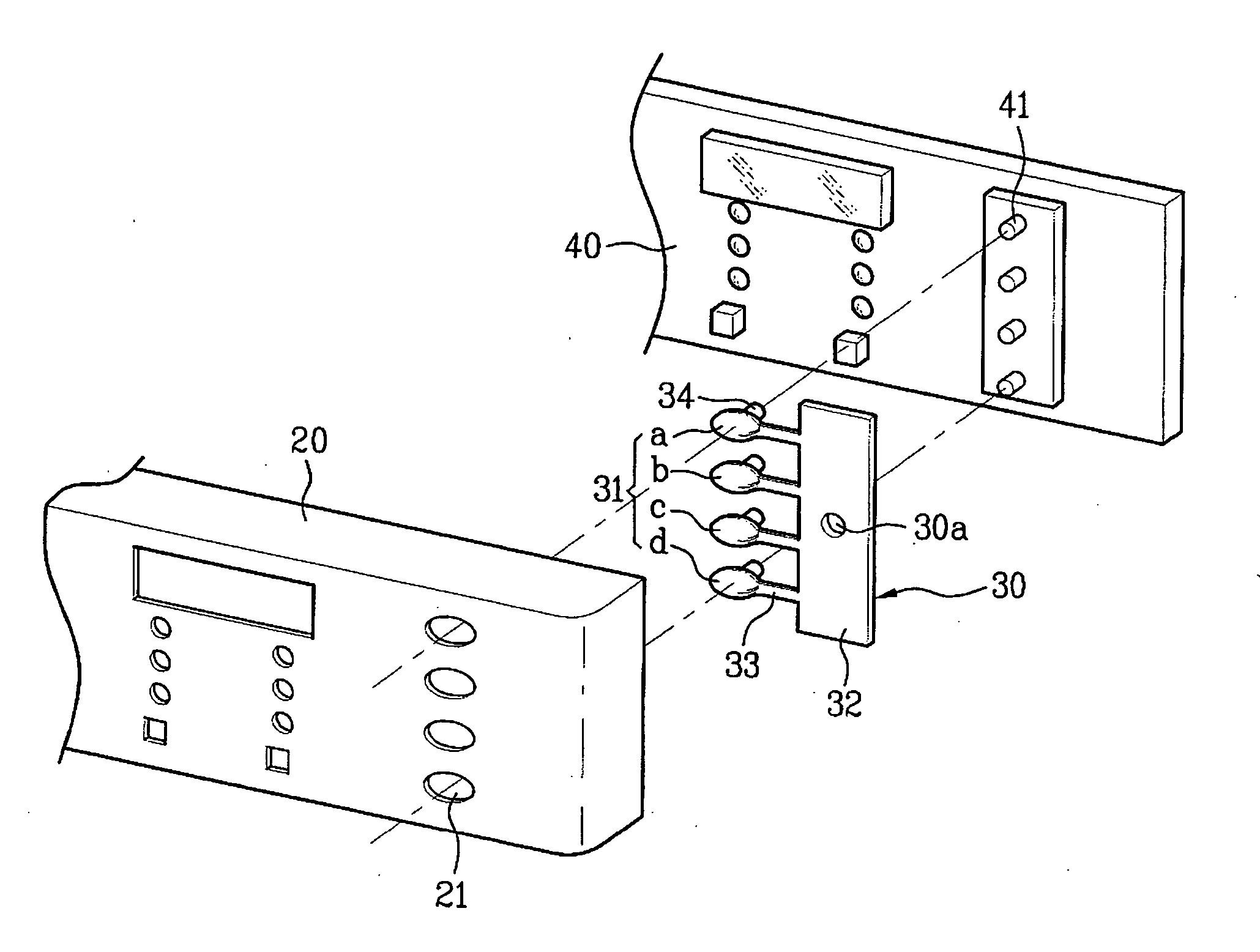 Button assembly of control panel assembly