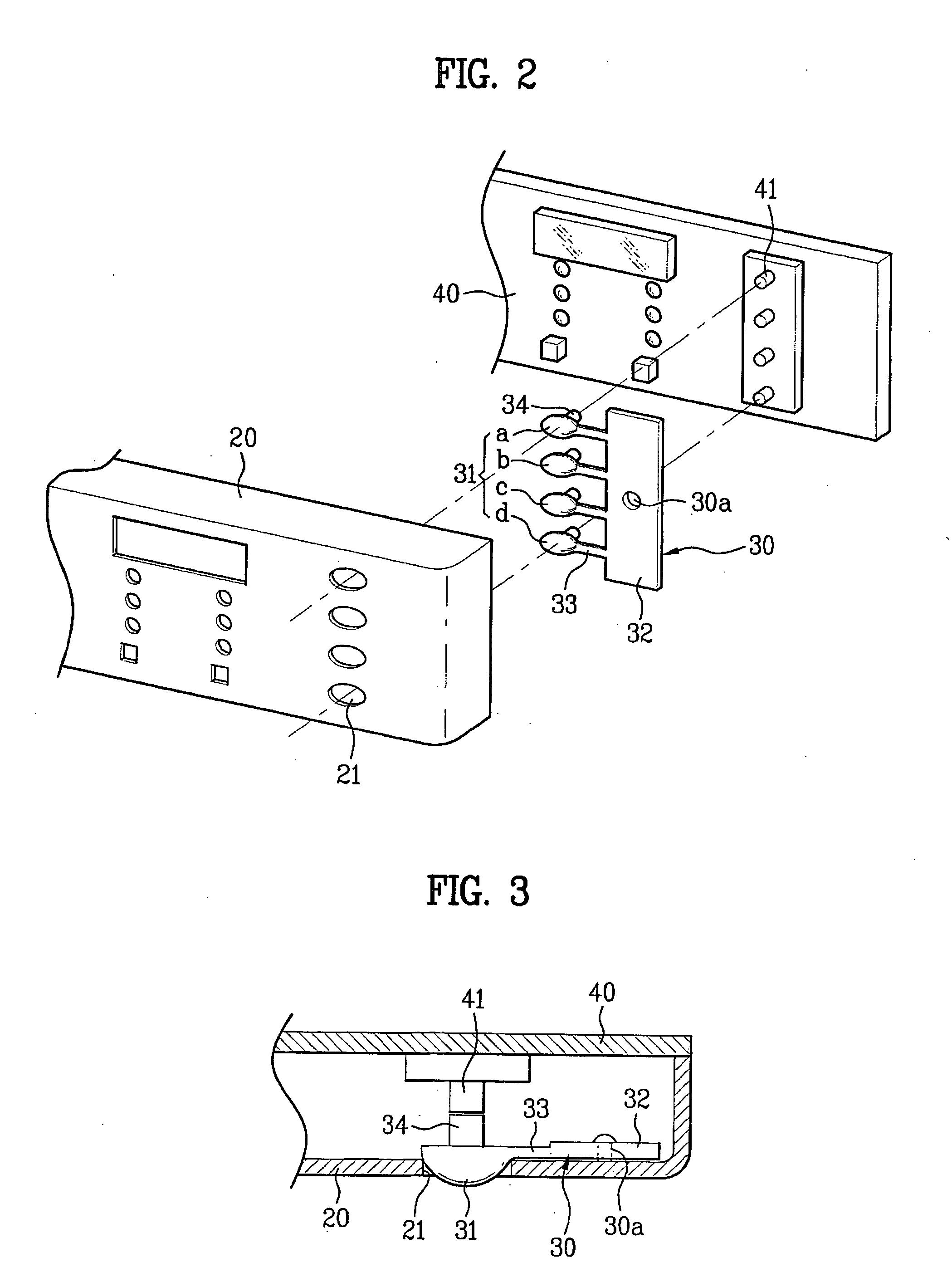 Button assembly of control panel assembly