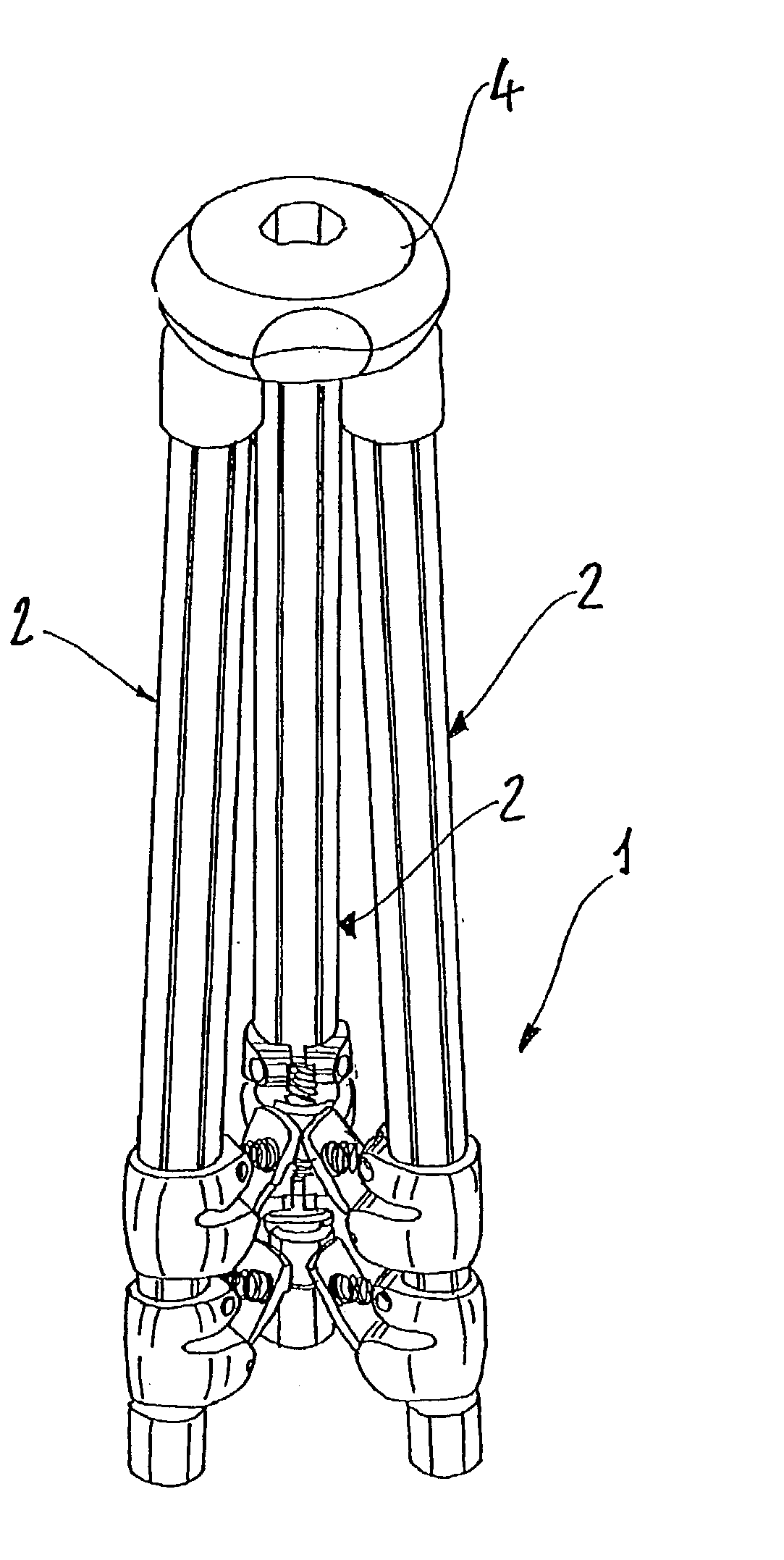 Telescopic stand for optical or photographic apparatus and the like