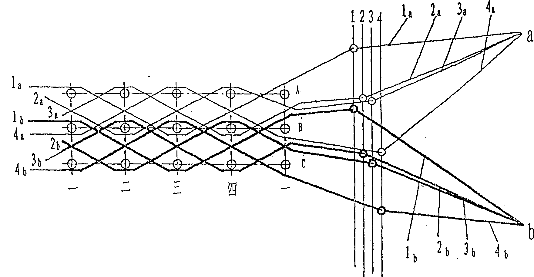 Band core weaving method of solid core apron band