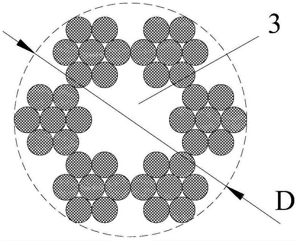 Device and method for non-contact detection of pitch circle diameter of mine steel wire rope