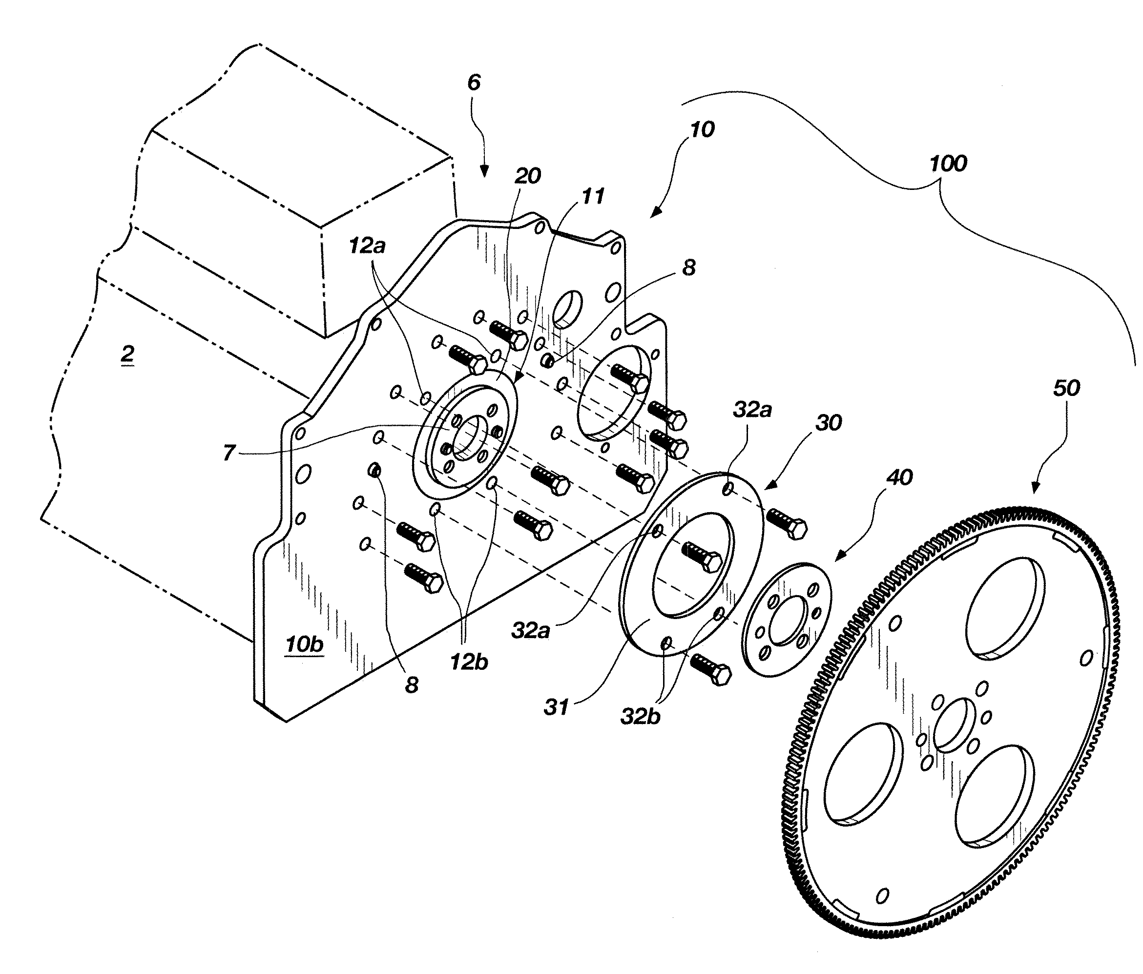 Transmission to engine adapter kit