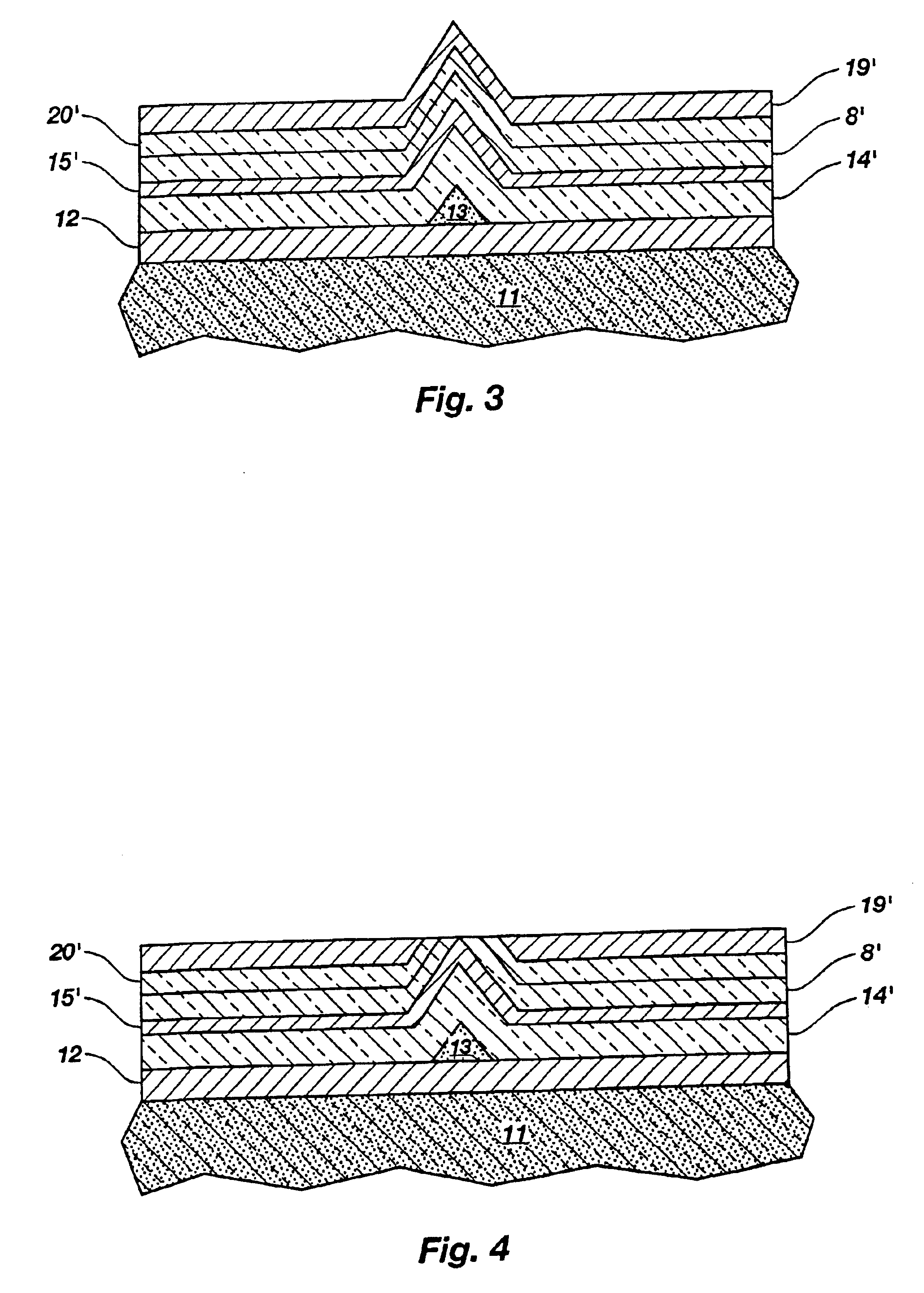 Electrode structures, display devices containing the same