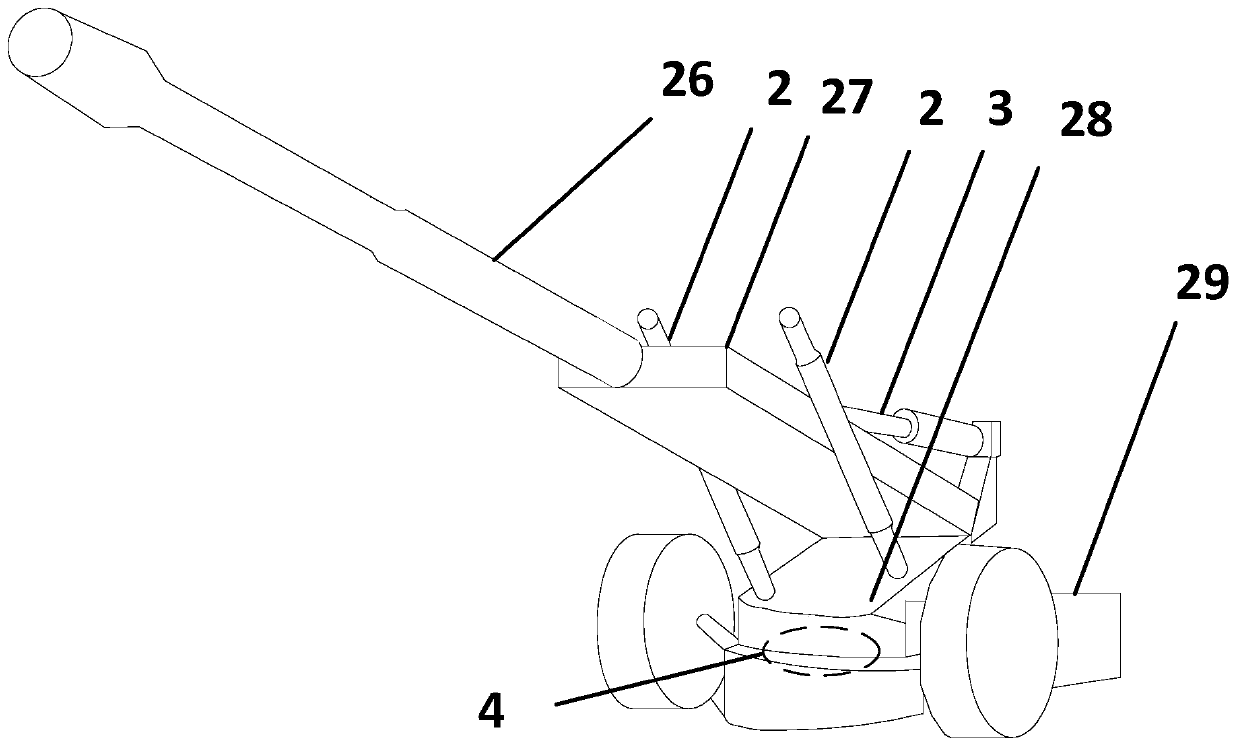 Aiming device driven by hydraulic-electric hybrid