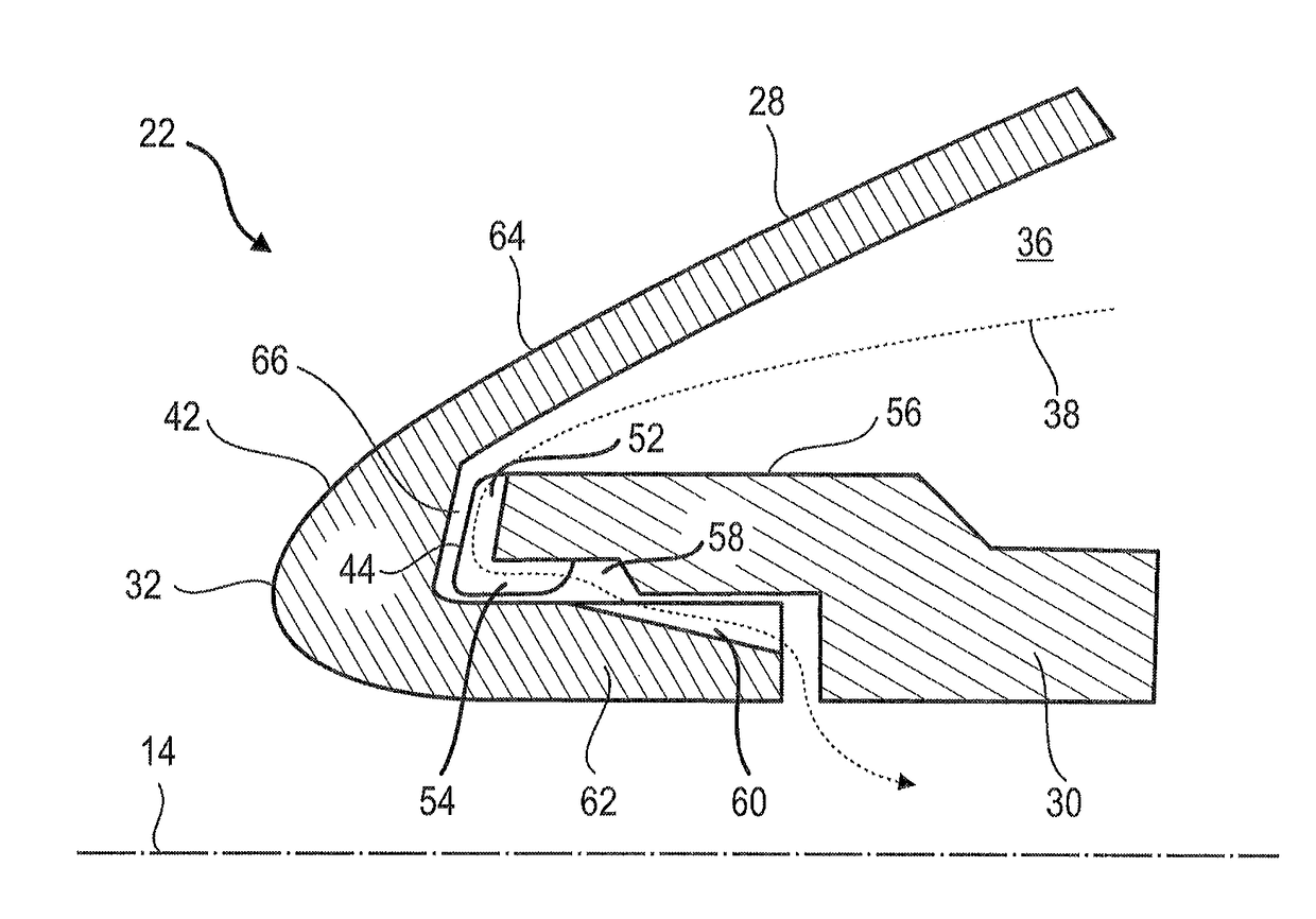 De-icing splitter for an axial turbine engine compressor