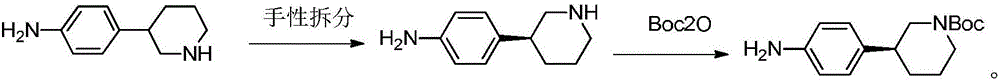 Method for preparing (3S)-3-(4-aminophenyl)-piperidyl-1-tert-butyl formate