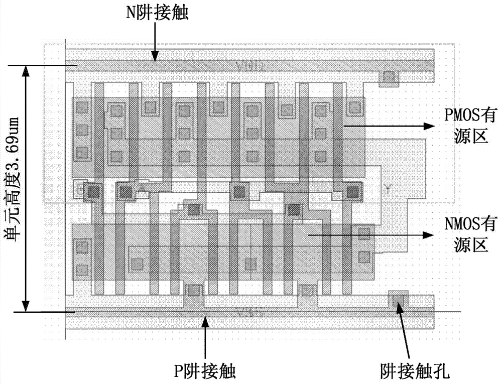 Standard cell design method resistant to single-particle latch-up effect