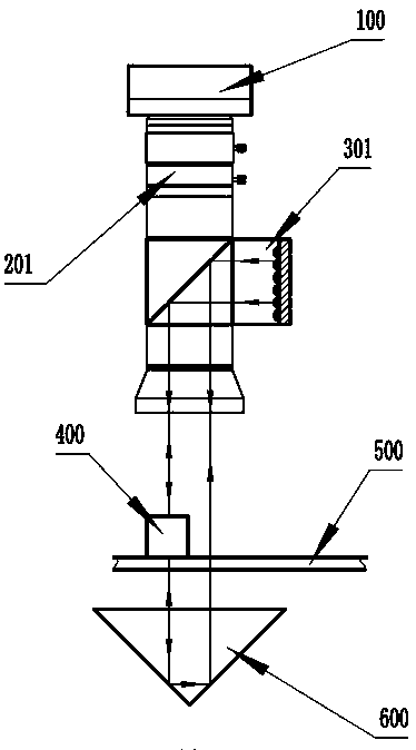 Device and method for simultaneously carrying out optical detection on front surface and back surface of object