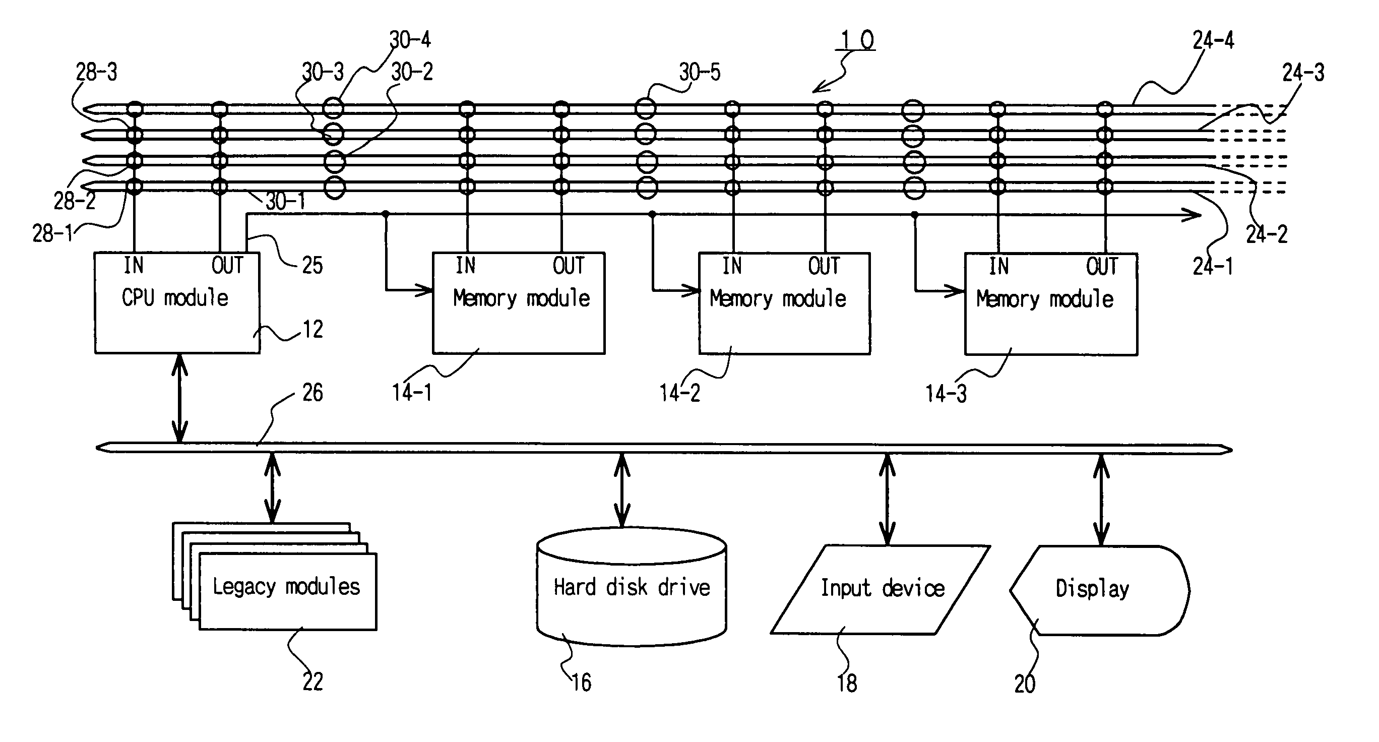 Architecture of a parallel computer and an information processing unit using the same