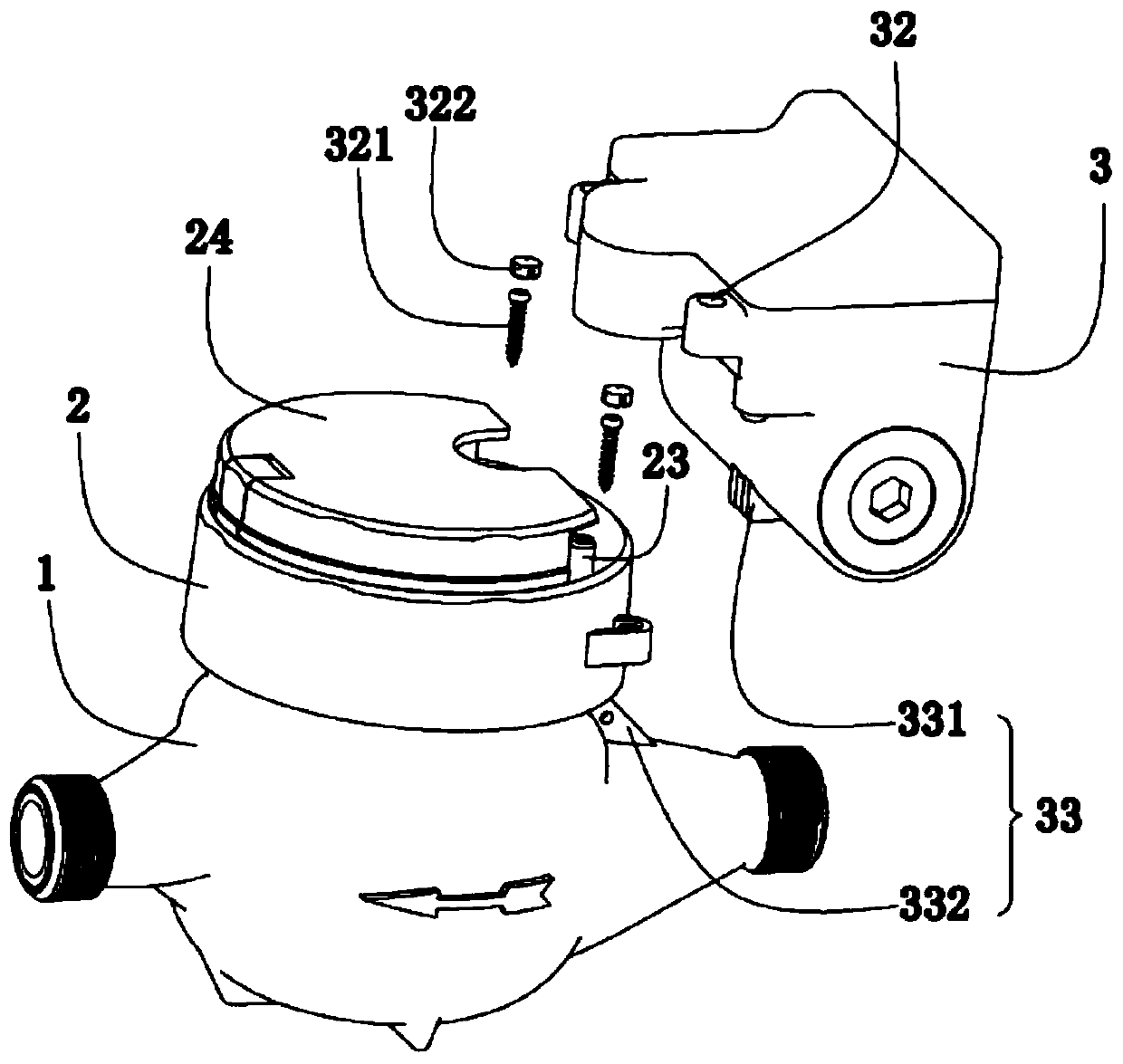 Electromechanical separation water meter