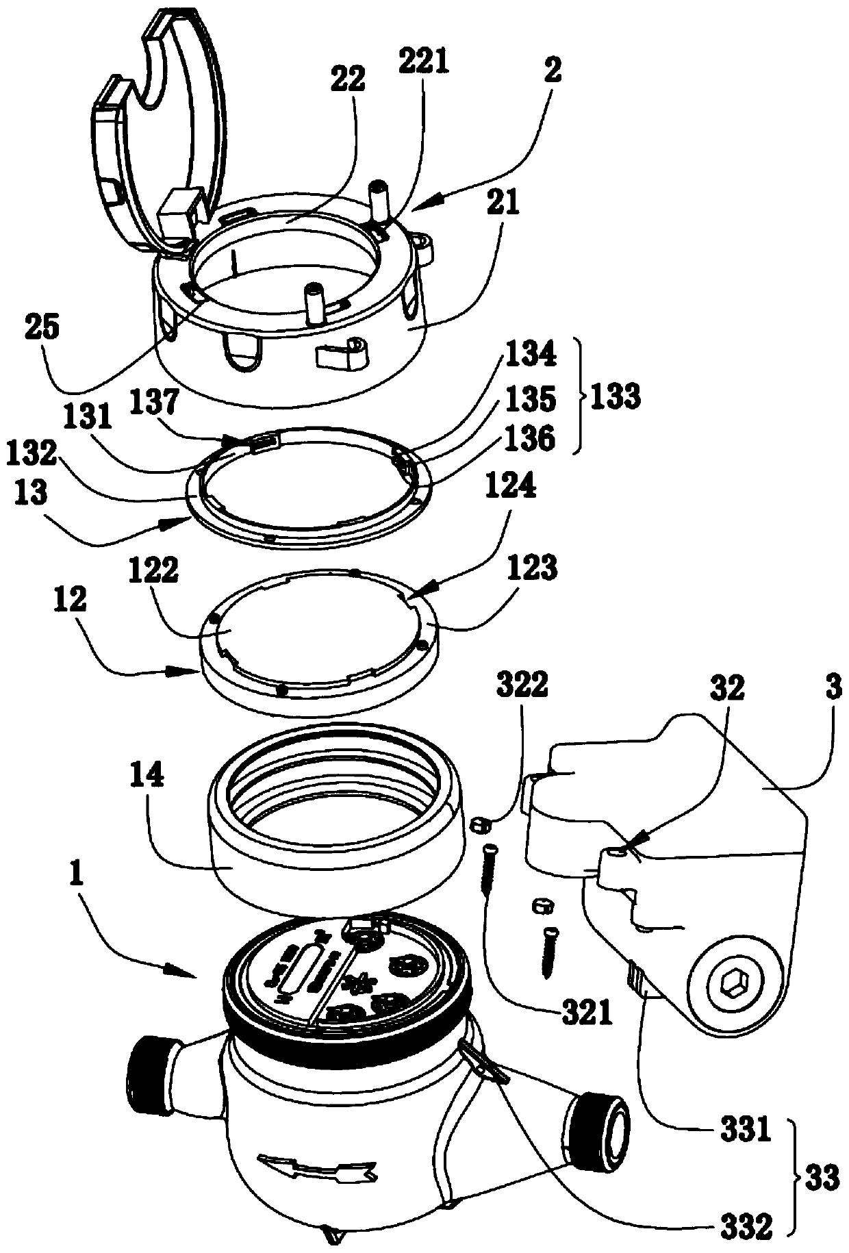 Electromechanical separation water meter