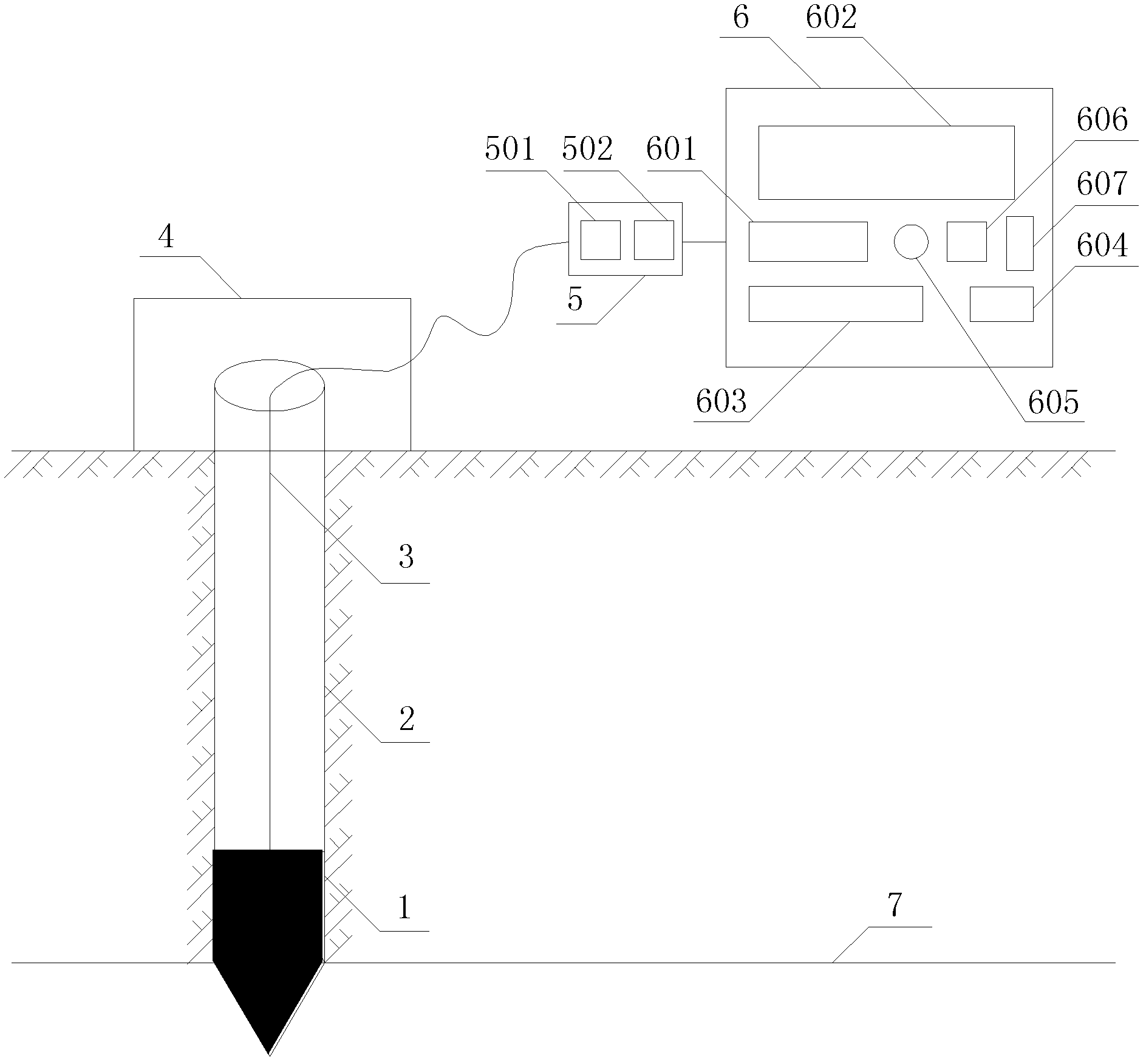 Fast press-in type real-time deep underground water temperature monitoring device