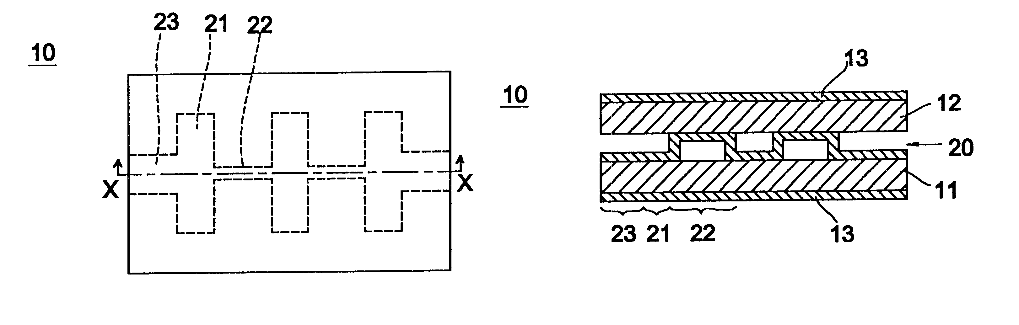 Complex circuit board with an electrode and air gap between dielectric and magnetic substrates