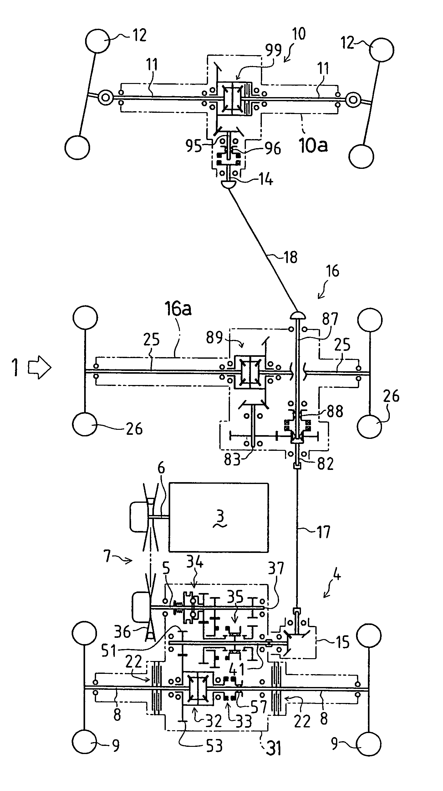 Multi-wheel-driving vehicle