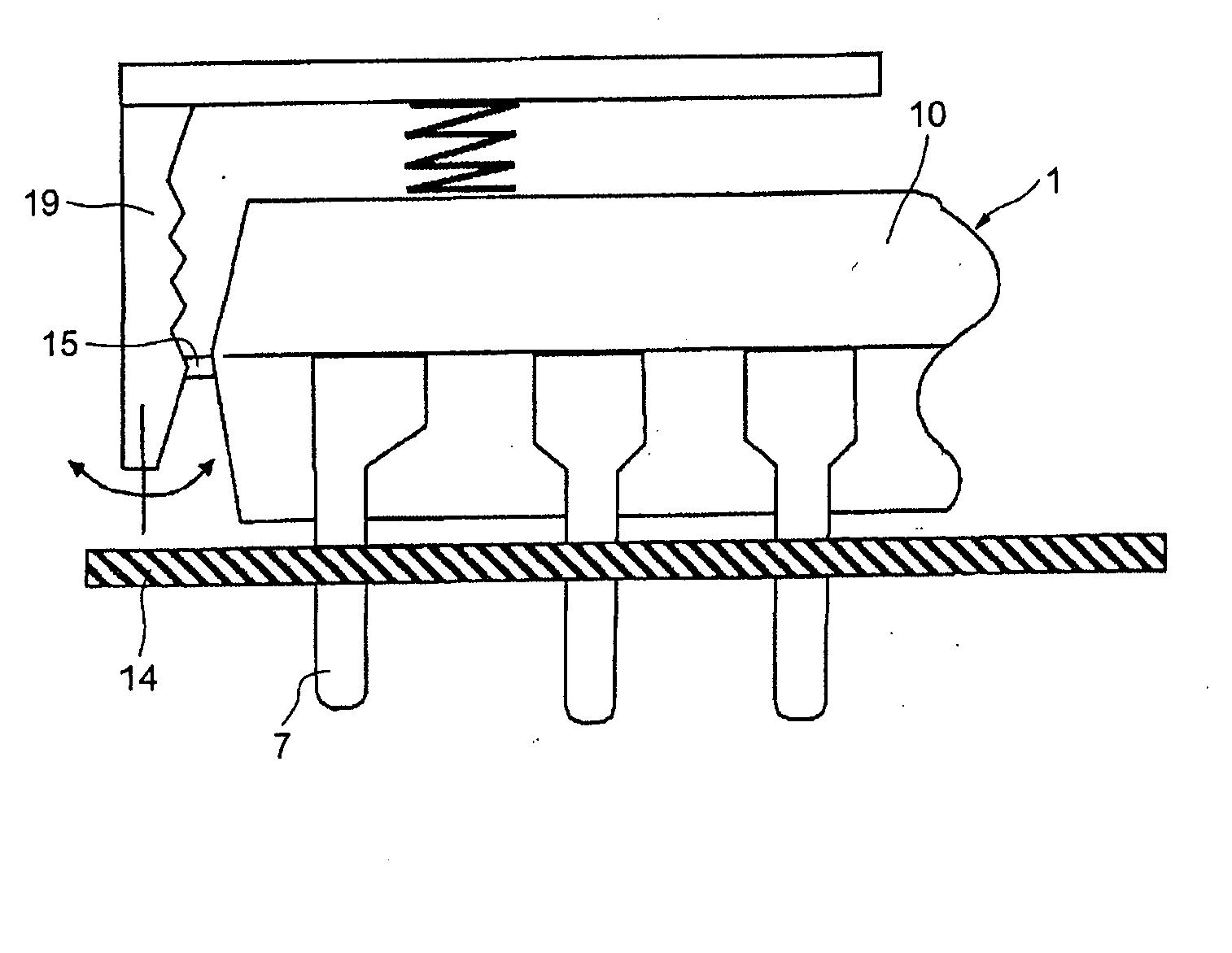 Semiconductor package having functional and auxiliary leads, and process for fabricating it