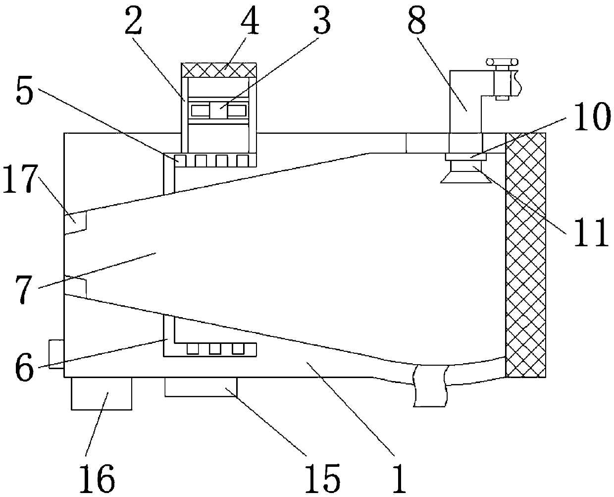 Progressive coal mine ventilation apparatus with alarming function