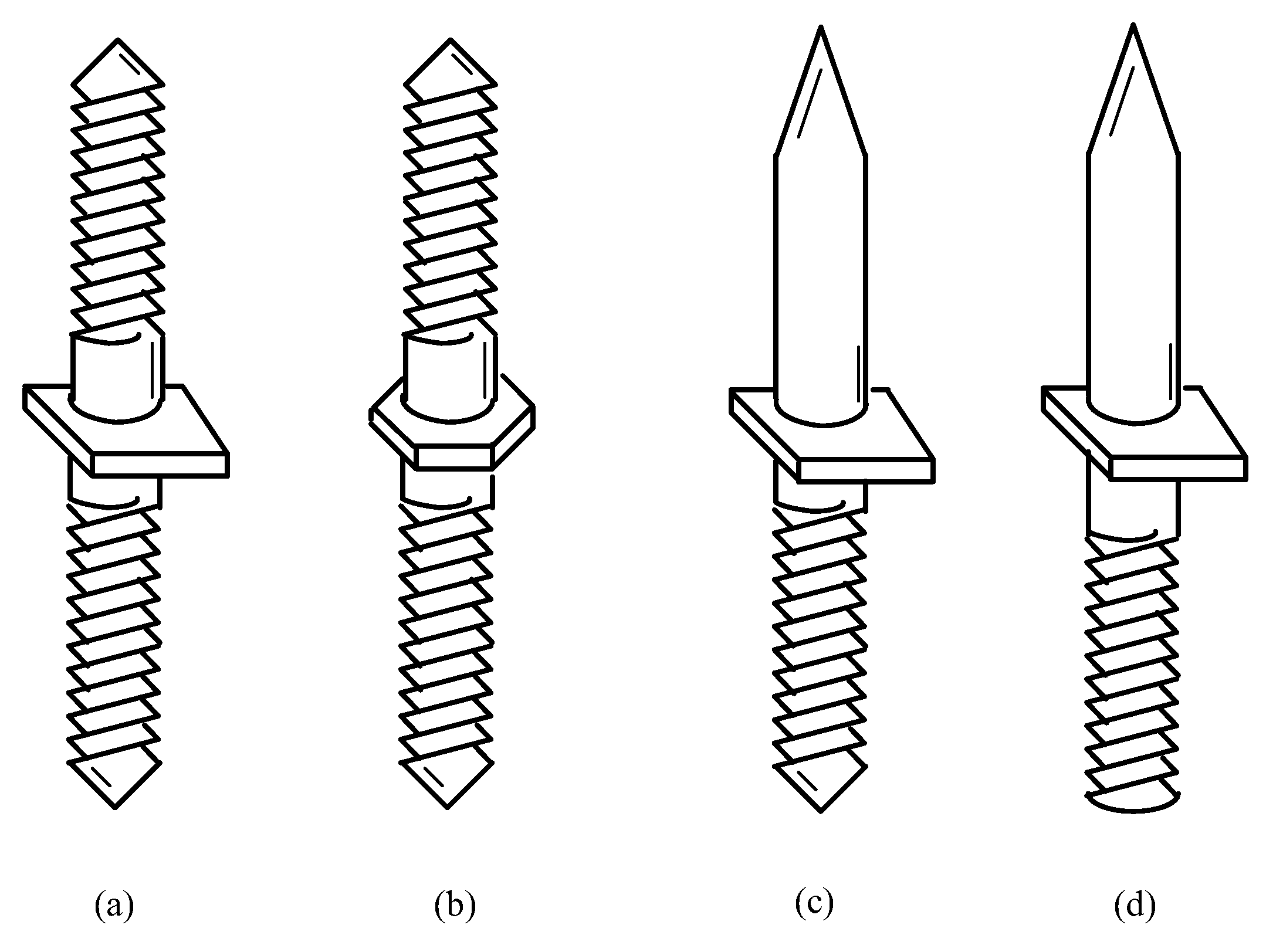 Two-way nails, two-way screws and their mounting tools