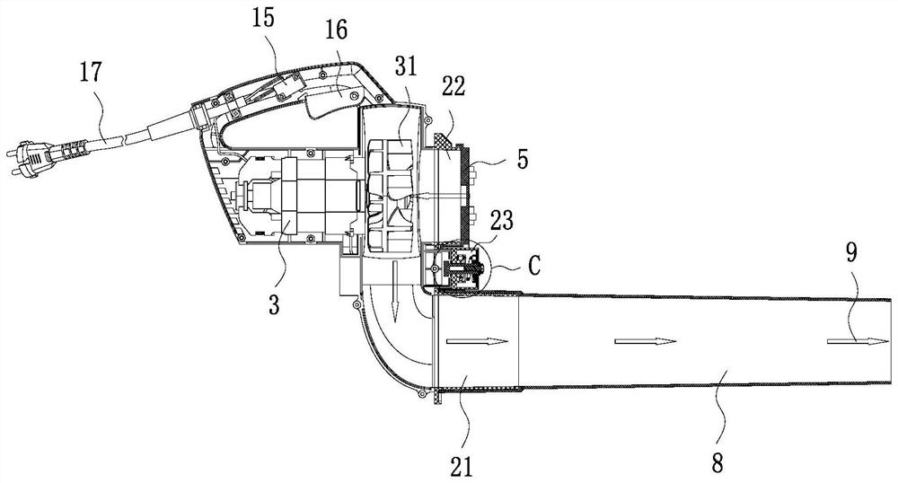 Blowing and suction switching structure for blowing and suction fan and blowing and suction fan