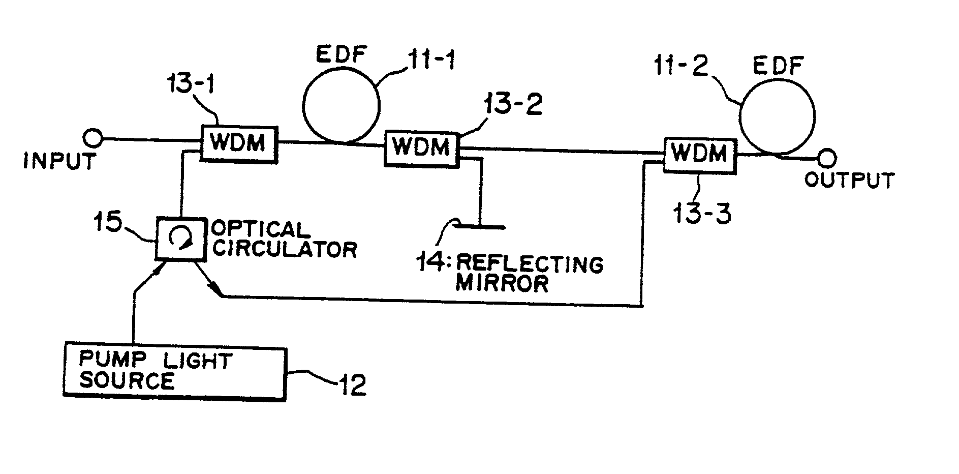 Optical fiber amplifier and dispersion compensating fiber module for optical fiber amplifier