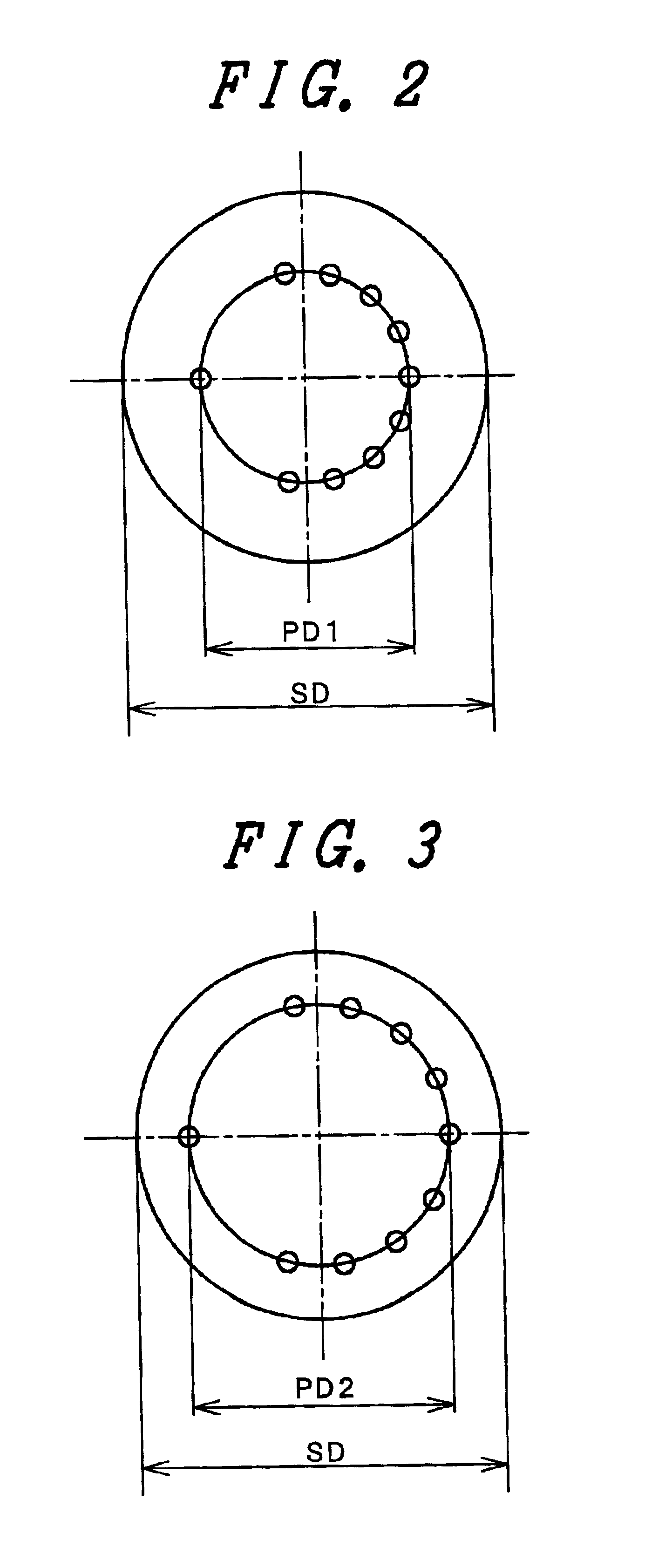 Projection tube having different neck diameters