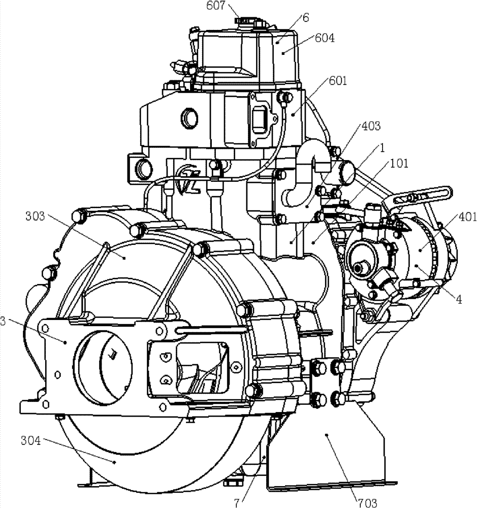 Vertical single-cylinder diesel engine