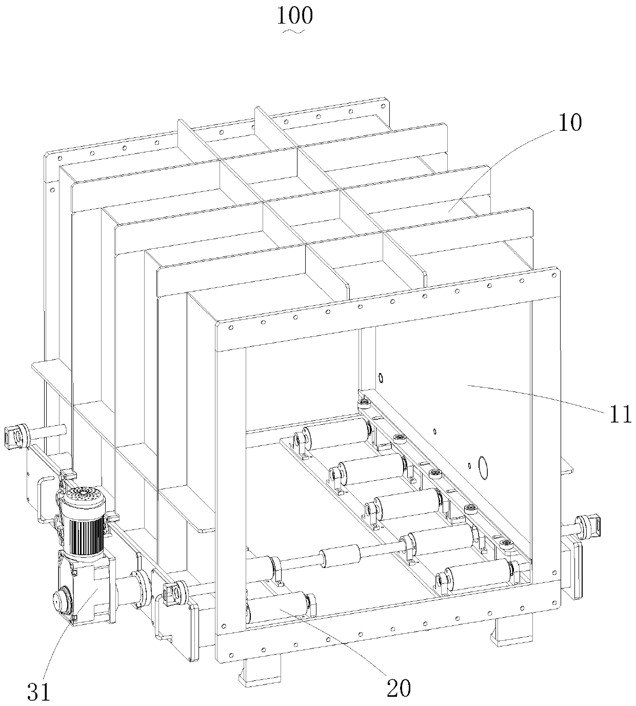 Novel vacuum drying tunnel furnace body structure and tunnel type vacuum drying system