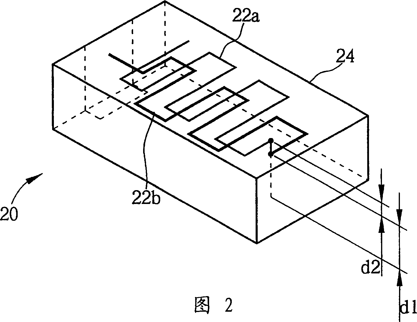 Double frequency function curved antenna