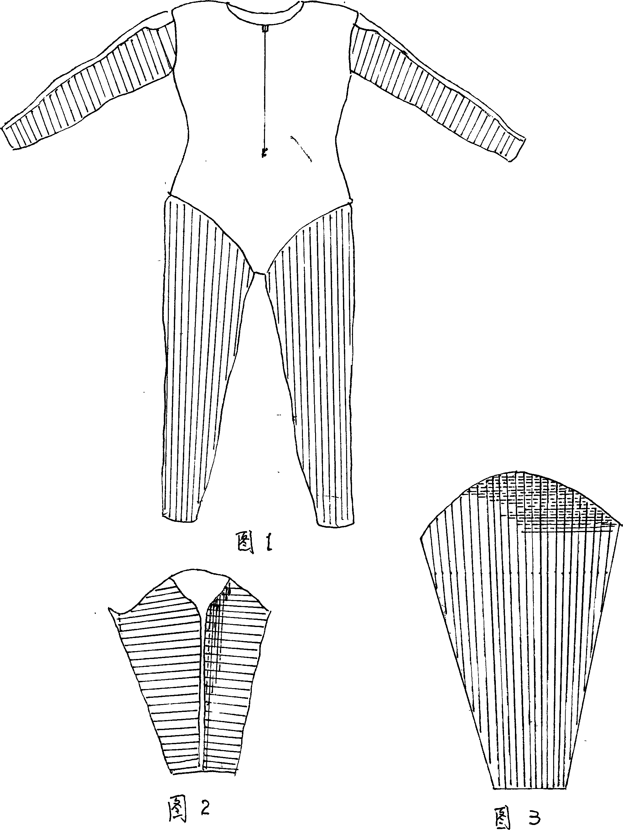 Feather and scale pattern designed swim suit and processing technique thereof