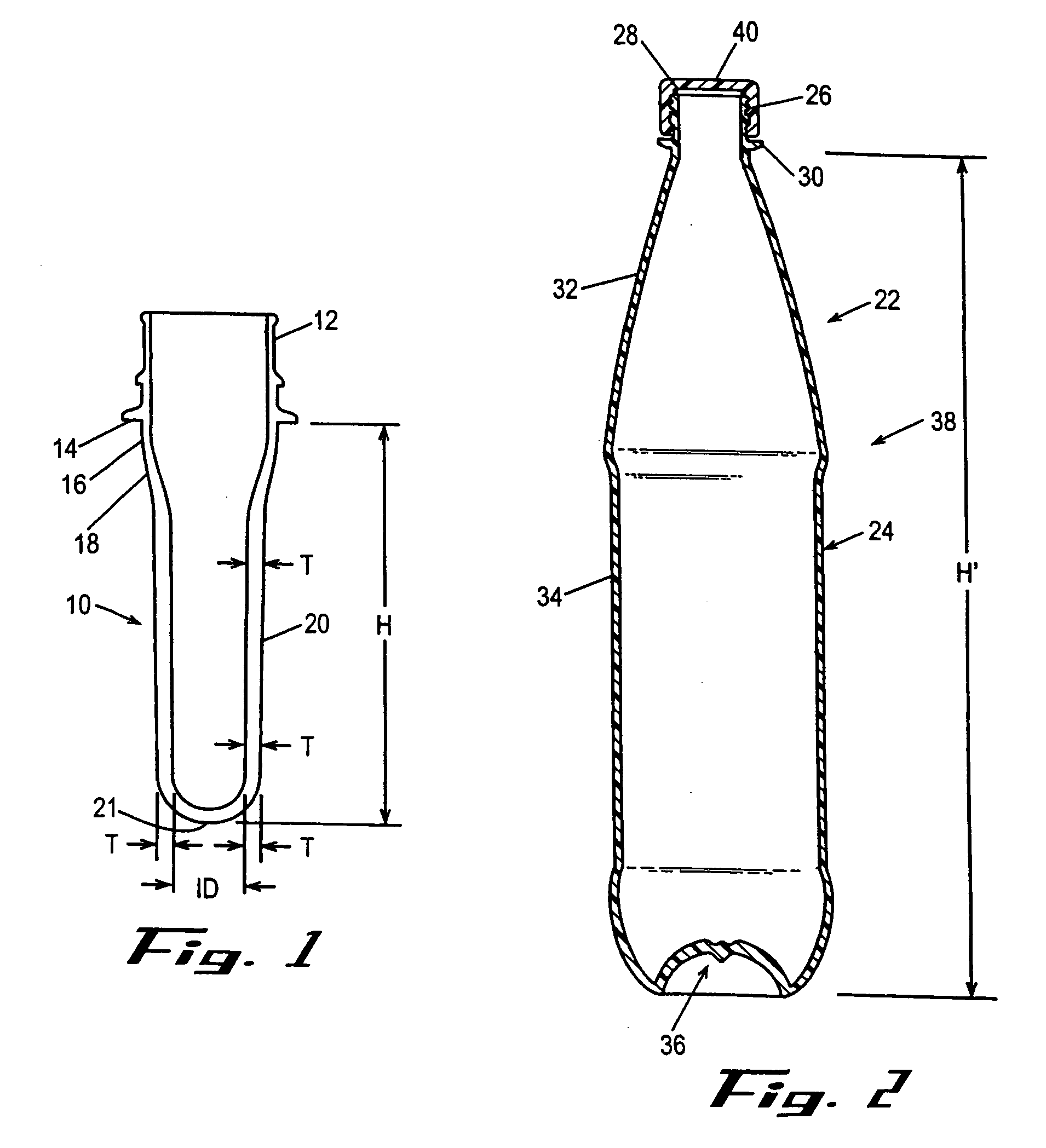 Preforms for preparing lightweight stretch blow molded pet copolymer containers and methods for making and using same