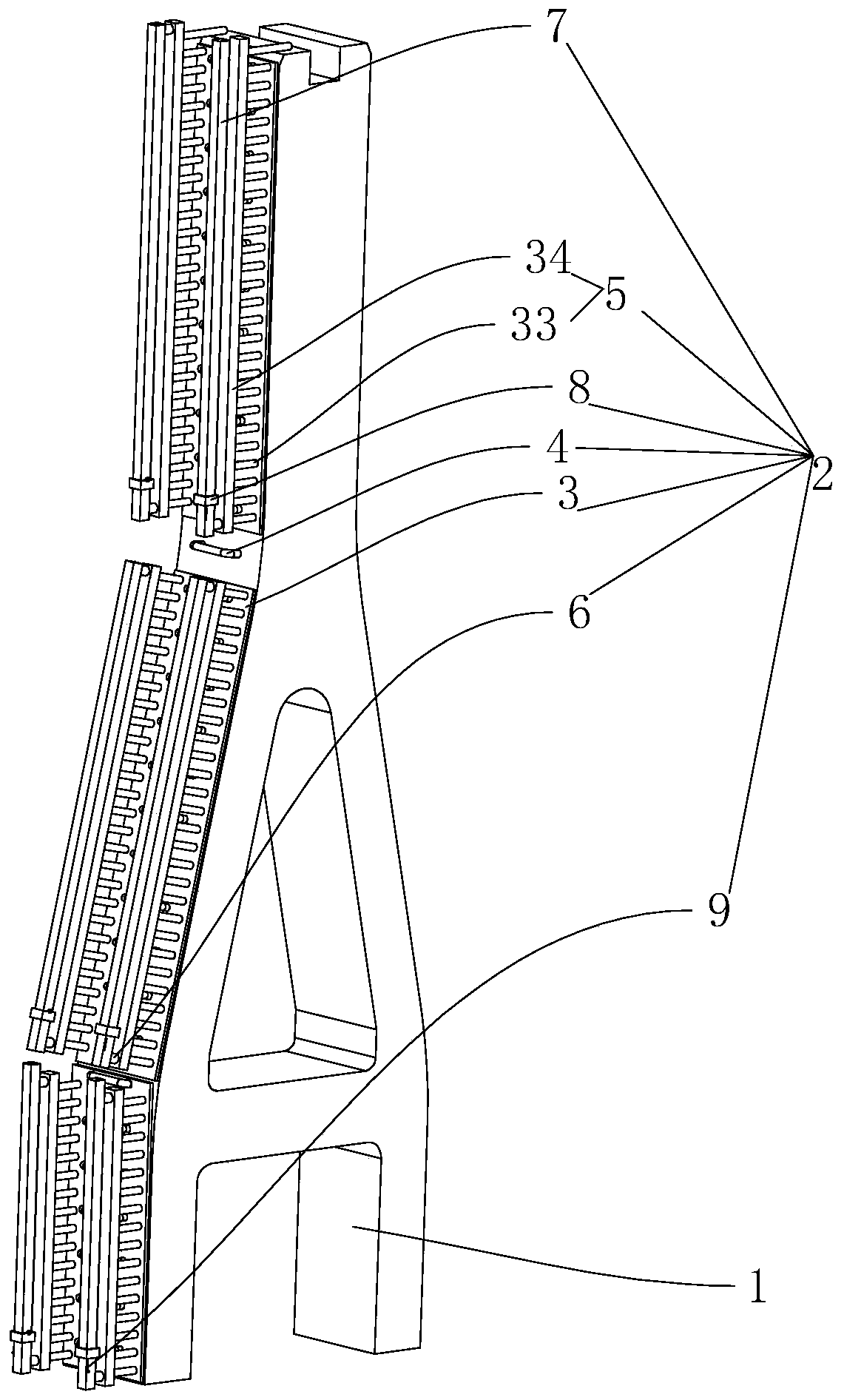Cable bent tower and construction method thereof