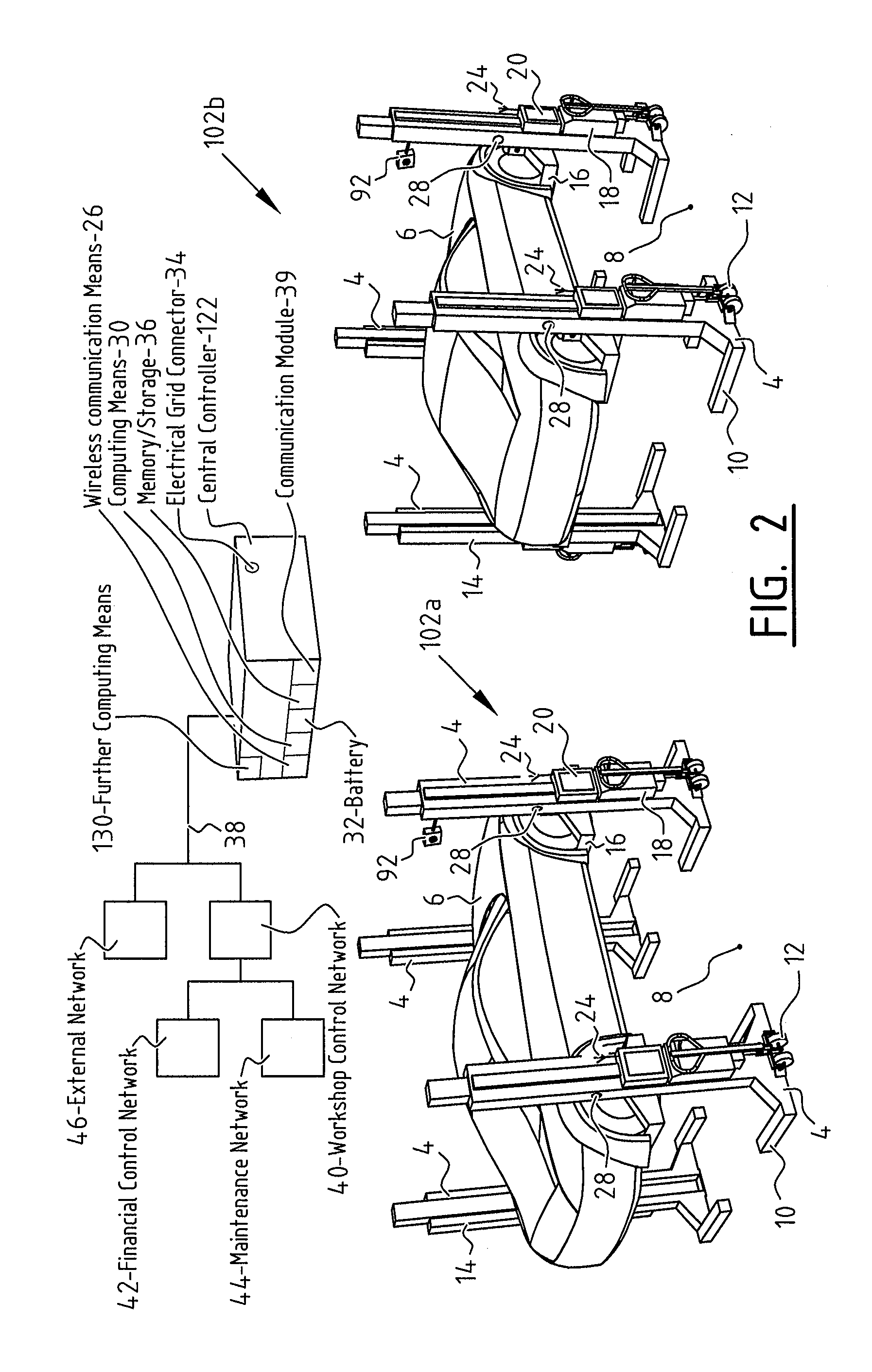 Lifting System with Central Controller for Lifting a Vehicle with Moveable Lifting Columns, and Method Therefor