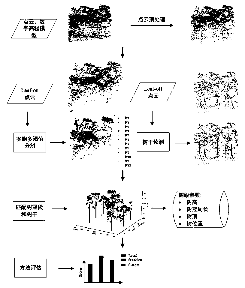 Robust segmentation method for determining deciduous forest tree-level parameters by adopting airborne laser radar