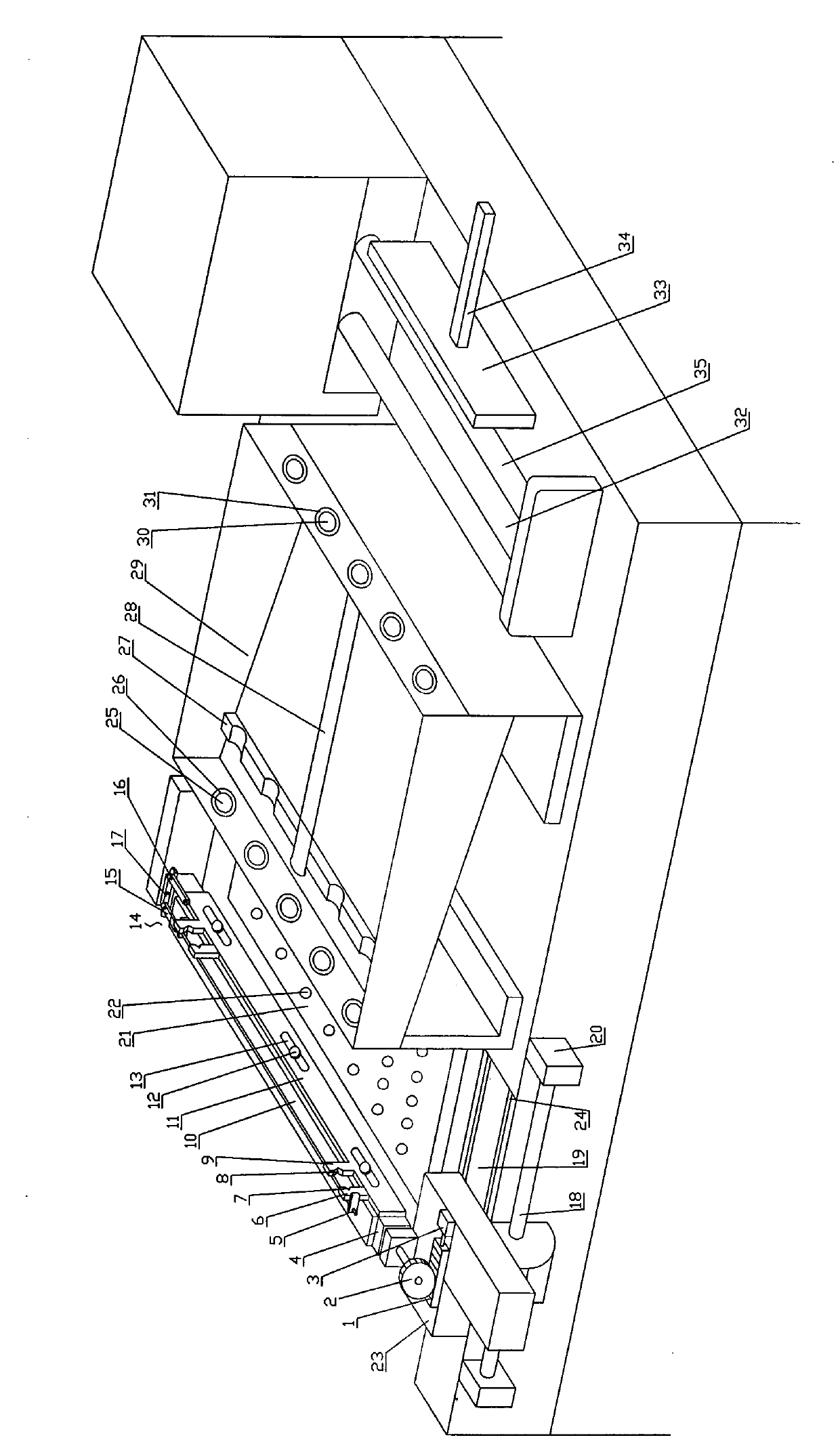 A painting mechanism of chopsticks painting machine