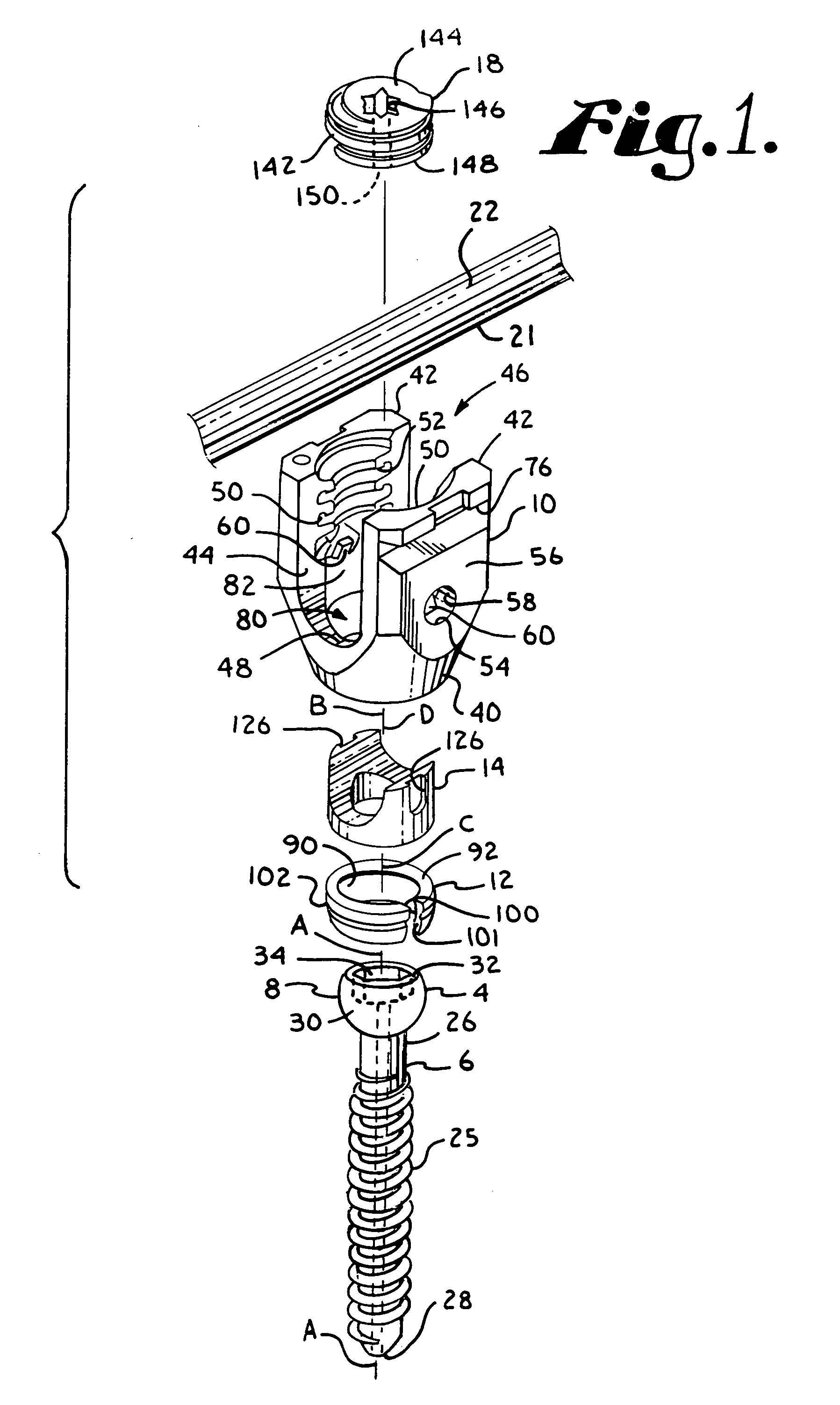 Polyaxial bone screw with spherical capture, compression and alignment and retention structures
