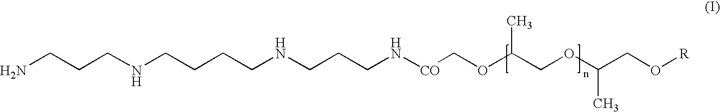 Alkylpolypropyleneoxide amidotriamines and method of using same