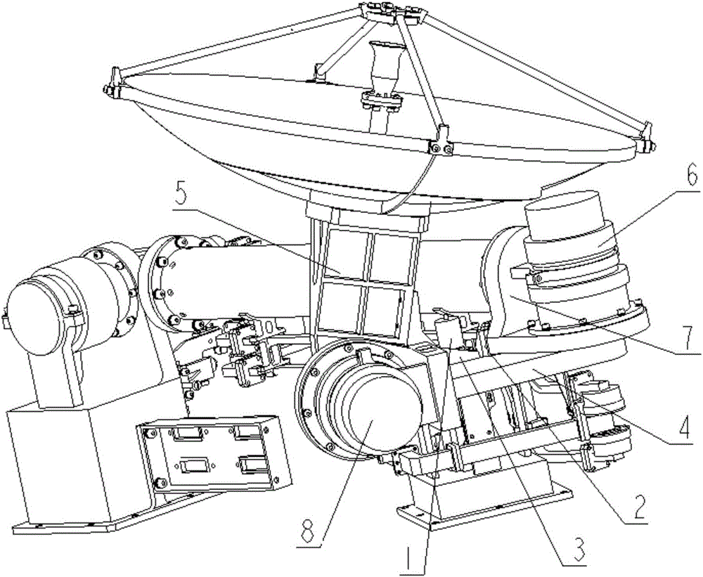 A single-point locking system for spaceborne movable antenna