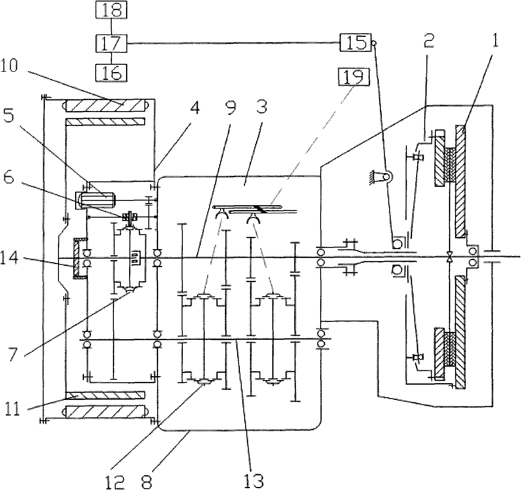 Active transmission device for hybrid electric vehicle