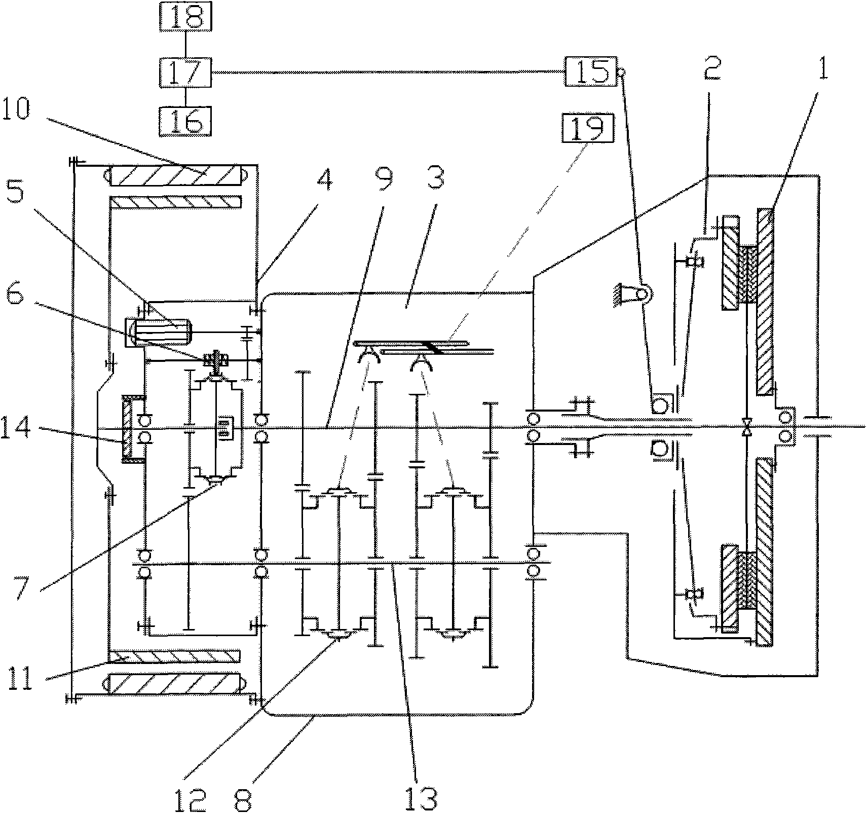 Active transmission device for hybrid electric vehicle