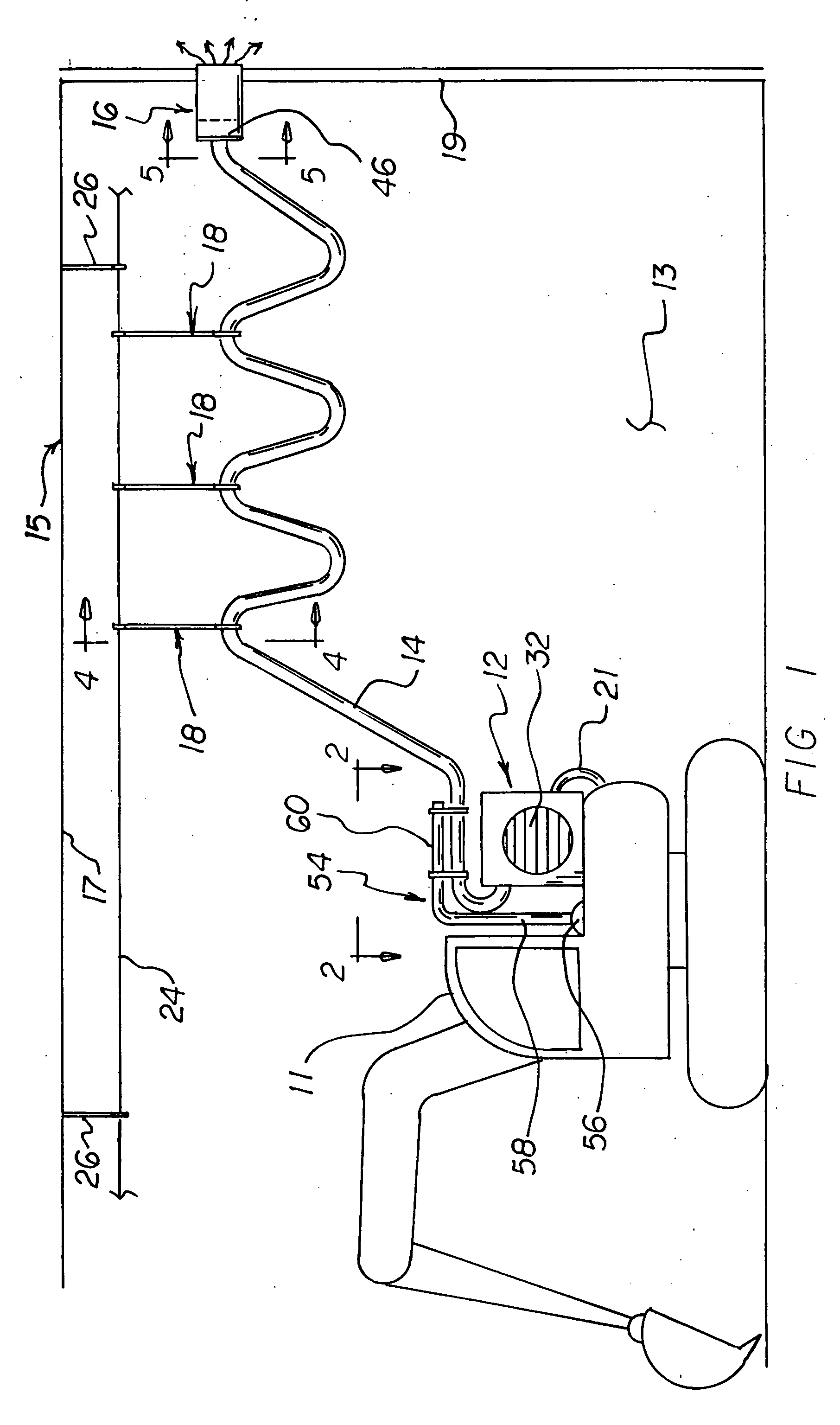 Internal combustion engine exhaust cooling and removal apparatus