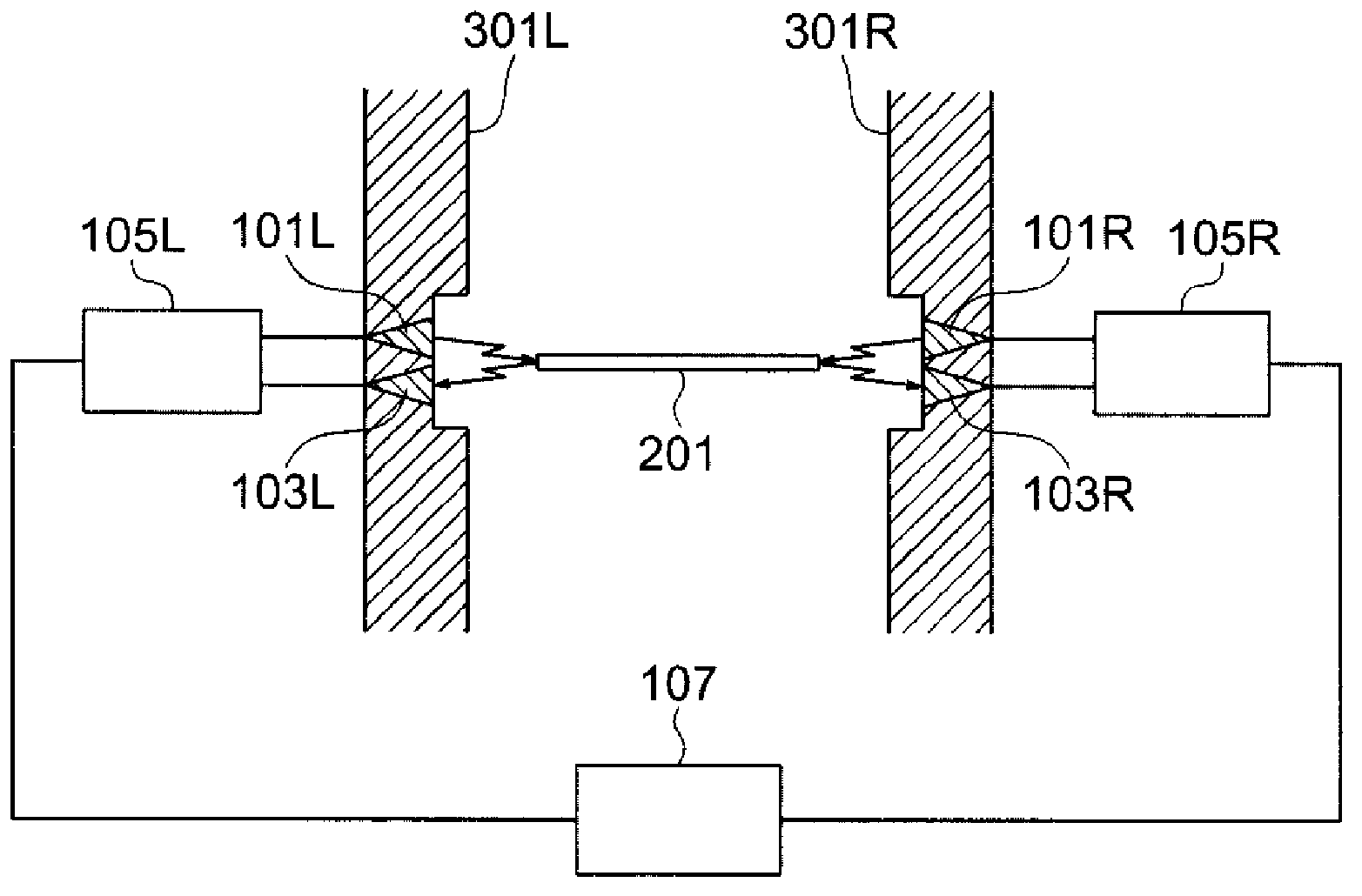 Width-direction end position measuring device for band-shaped member, width-direction center position measuring device for band-shaped member, and microwave scattering plate