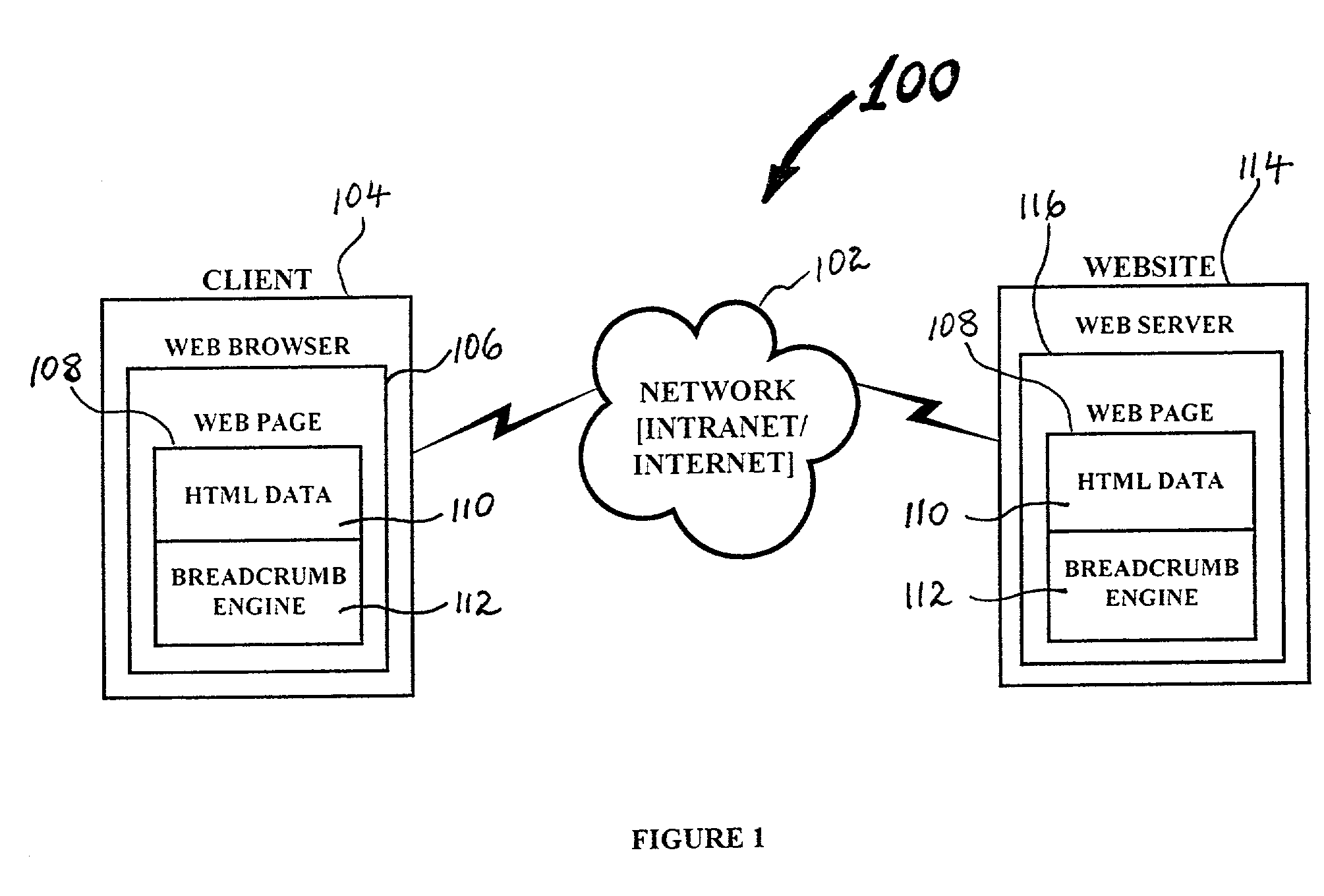 Method and system for dynamic web page breadcrumbing using javascript