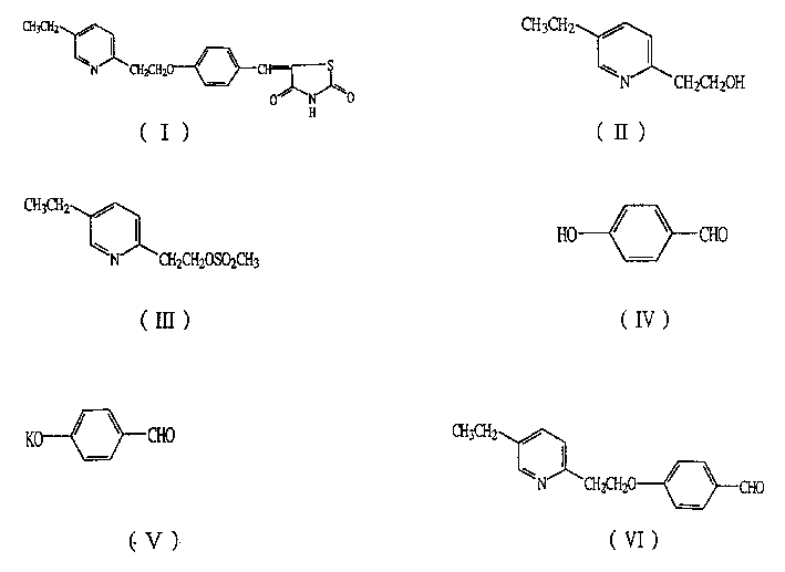 Preparation method of 5-[4-[2-(5-ethyl-2-pyridine)ethoxy] benzylidene]-2,4thiazolidine diketone