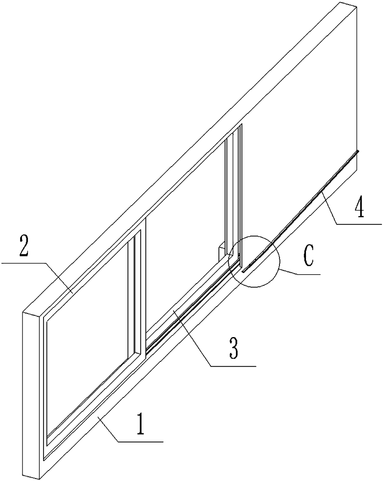 Externally mounted window structure for architectural indoor space