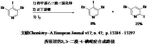 Synthetic method for 3, 5-dibromo-4-iodopyridine catalyzed by alkyl silicon reagent