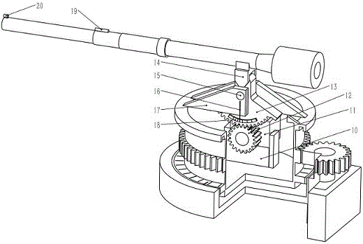 Two-freedom stability augmentation tank artillery mechanism